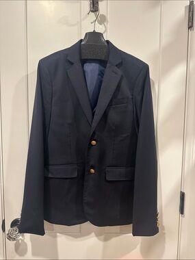 Boys Size 16 Crewcuts Ludlow Navy Blazer with Gold Buttons